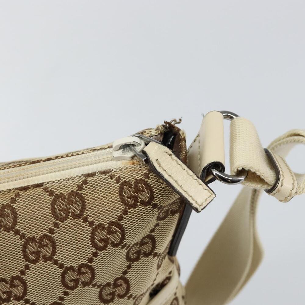 GUCCI GG Canvas Shoulder Bag Beige Silver 145857 Auth 145193 - Picture 9 of 16